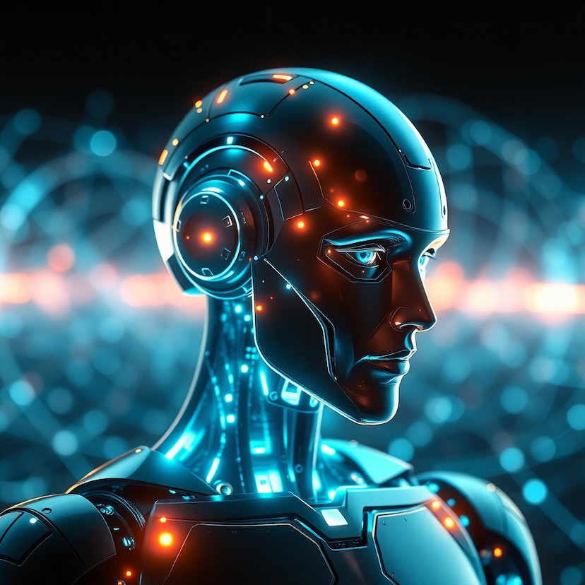 AI and machine learning concept with futuristic technology